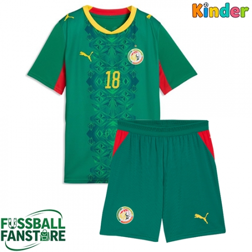 Senegal Ismaila Sarr #18 Replik Auswärtstrikot Kinder WM 2026 Kurzarm (+ Kurze Hosen)